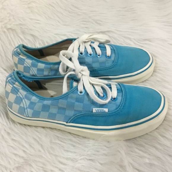 blue checkered shoes